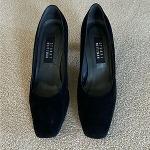 Stuart Weitzman black suede pumps